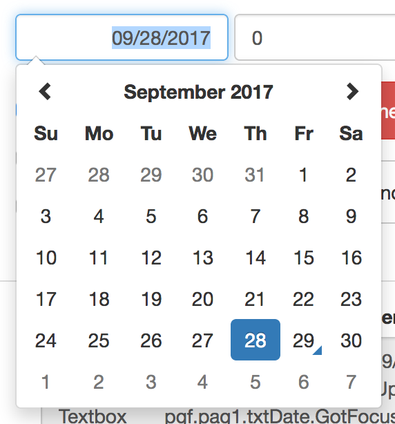 date picker support using Bootstrap