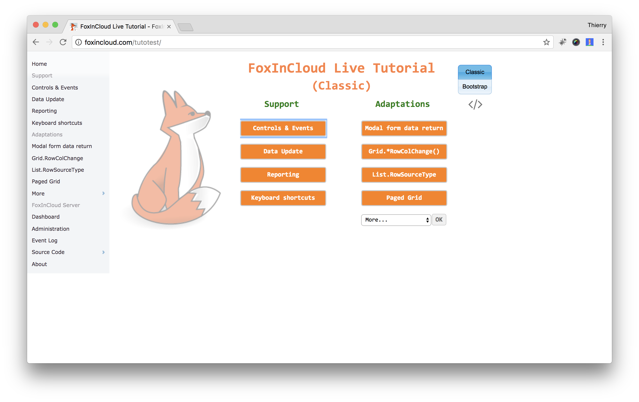 FoxInCloud Live Tutorial (FLT), classic mode